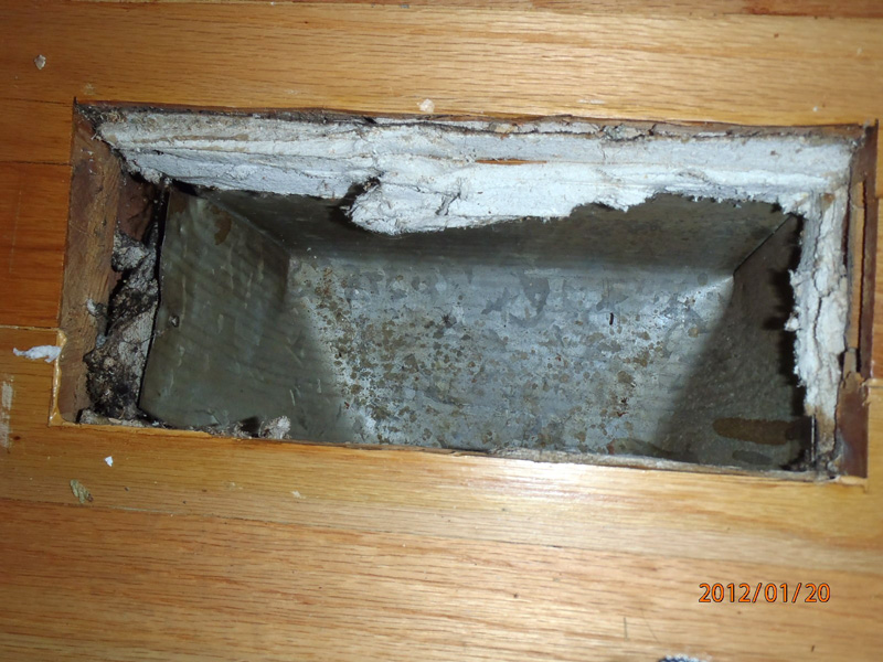 Asbestos on floor vent