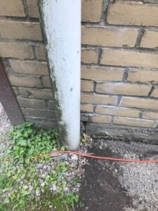 Picture Of Efflorescence On Exterior Foundation Wall